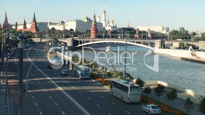 Road near the Kremlin in Moscow