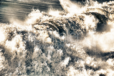 Giant Wave about to crash on the Seaside, Italy