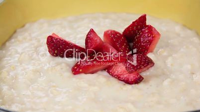 Strawberries Dropped On Oats.