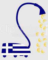 Griechischer Staubsauger saugt Euro