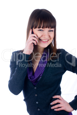 Woman talking by mobile