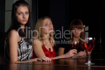 Young women in a bar