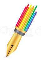 pen with colorful arrow