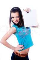 Girl wth blank sheet