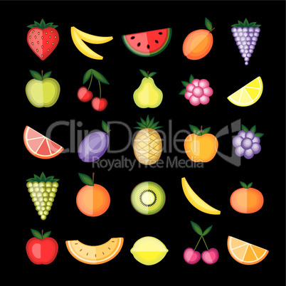 Energy fruits. Vector collection for your design