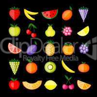 Energy fruits. Vector collection for your design