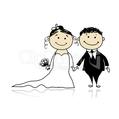 Wedding ceremony - bride and groom together for your design