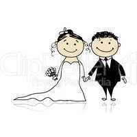 Wedding ceremony - bride and groom together for your design