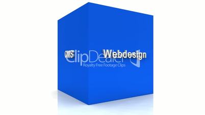 3D Würfel Blau 01 - Webdesign