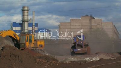 Bulldozer working at the plant.