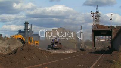 Bulldozer working at the plant.