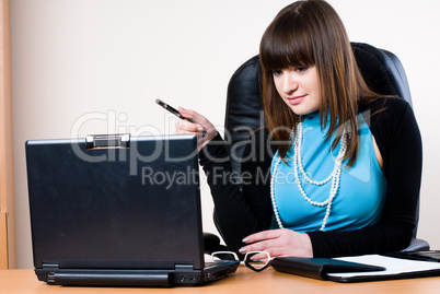 Business woman with laptop