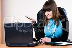 Business woman with laptop