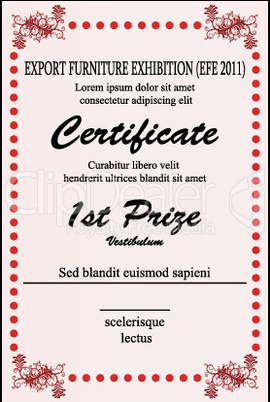 certificate on white background