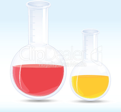 colored chemical in flask