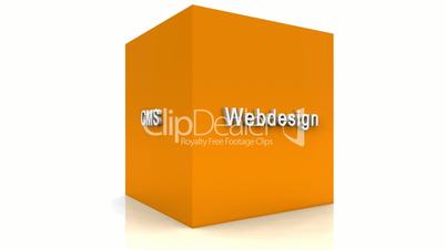 3D Würfel Orange 01 - Webdesign