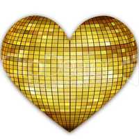 golden disco heart