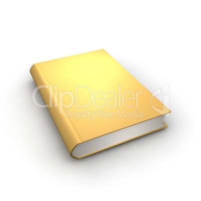 Orange or golden isolated book