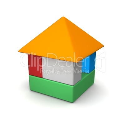 Colorful house built of blocks