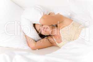 Bedroom - lazy woman getting up