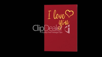 I love you card with alpha channel