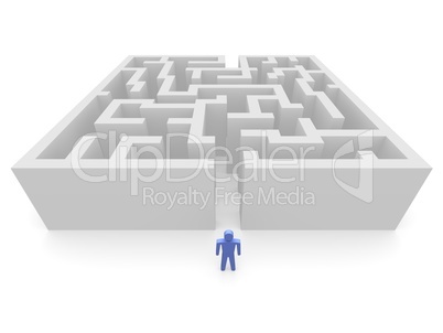 Man in front of labyrinth