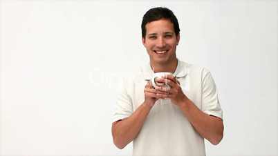 Mann mit Kaffeetasse