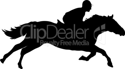 Silhouette of a jockey