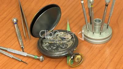 Clock working and watchmaker repair tools