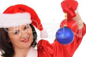 woman in hat santa