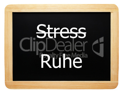 Stress / Ruhe - Konzept Schild