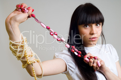 Woman with beads