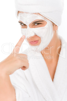 Teenager facial mask - happy woman