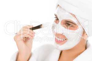 Teenager problem skin care - woman facial mask