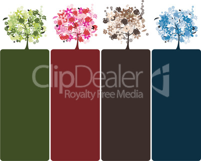 Set of floral trees beautiful for your design