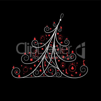 Christmas tree beautiful for your design