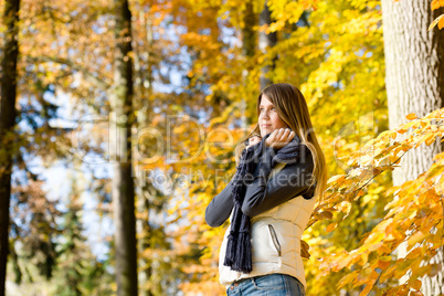 Autumn park - fashion model woman relax