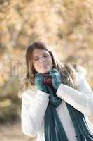 Winter fashion - woman in park