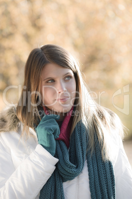 Winter fashion - woman in park