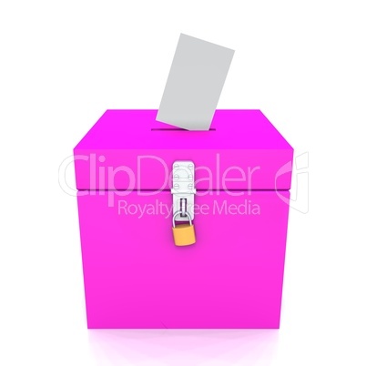 3D - Blanko Wahlurne Pink 02 - Abgeschlossen