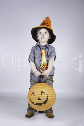 Child posing on a white background