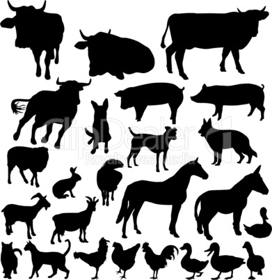 farm animals silhouettes
