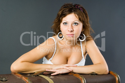 Beautiful girl with suitcase