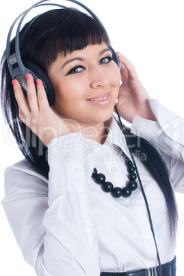 Woman with headphones