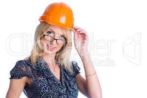 Smiling girl with helmet