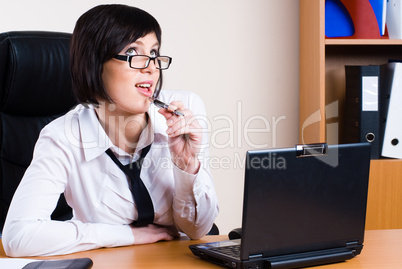 Business woman with laptop