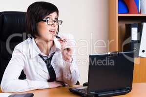 Business woman with laptop