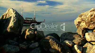 Looking at the open sea through a gap in rocks 5