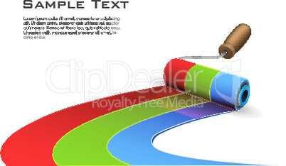 paint roller on white background
