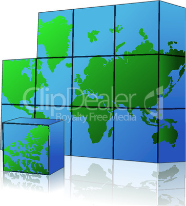 map puzzle on white background